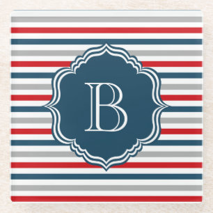 Monogram ontwerp glazen onderzetter