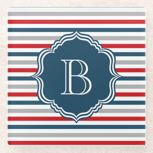 Monogram ontwerp glazen onderzetter (Voorkant)