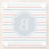 Monogram ontwerp glazen onderzetter (Achterkant)