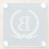 Monogram ontwerp glazen onderzetter (Achterkant)