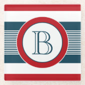 Monogram ontwerp glazen onderzetter (Voorkant)