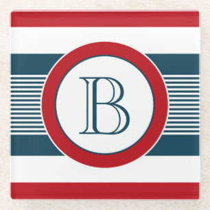 Monogram ontwerp glazen onderzetter