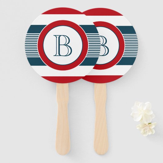 Monogram ontwerp handwaaier (Voorkant en achterkant)