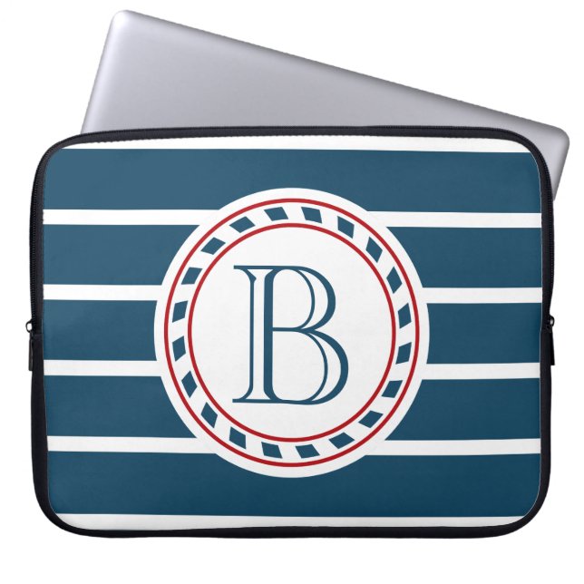Monogram ontwerp laptop sleeve (Voorkant)