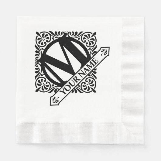Monogram Ontwerp Napkins Servet (Voorkant)