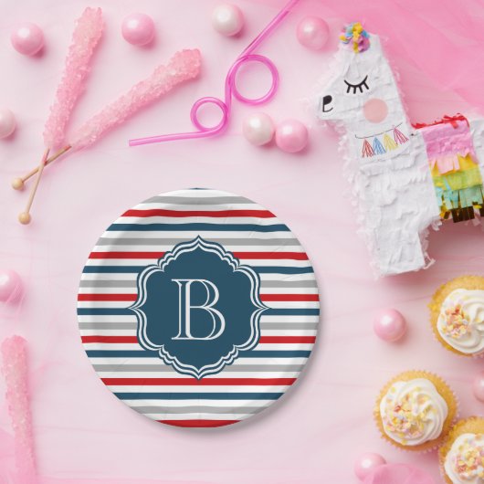 Monogram ontwerp papieren bordje (Feest)