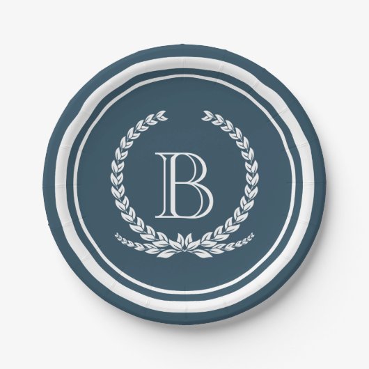Monogram ontwerp papieren bordje (Voorkant)