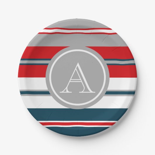 Monogram ontwerp papieren bordje (Voorkant)