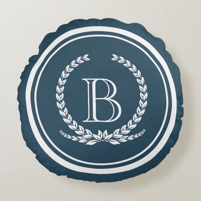 Monogram ontwerp rond kussen (Voorkant)
