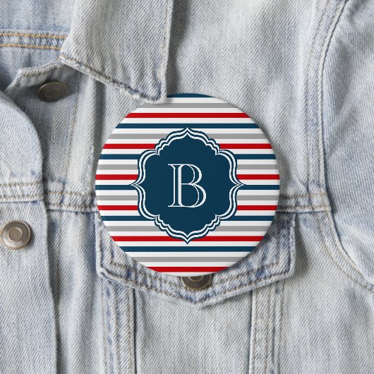 Monogram ontwerp ronde button 4,0 cm (In situ)