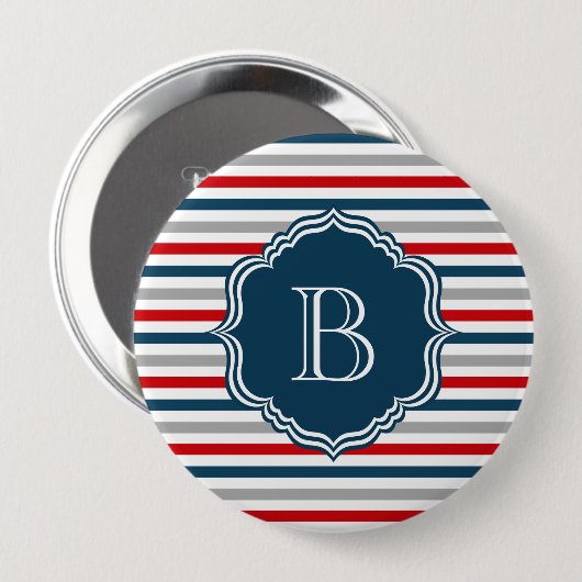 Monogram ontwerp ronde button 4,0 cm (Voorkant /achterkant)