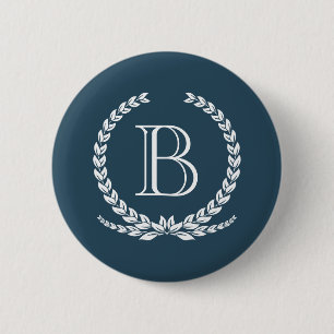 Monogram ontwerp ronde button 5,7 cm