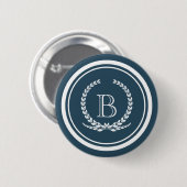 Monogram ontwerp ronde button 5,7 cm (Voorkant /achterkant)