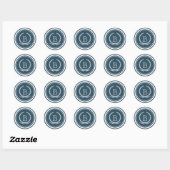 Monogram ontwerp ronde sticker (Vel)