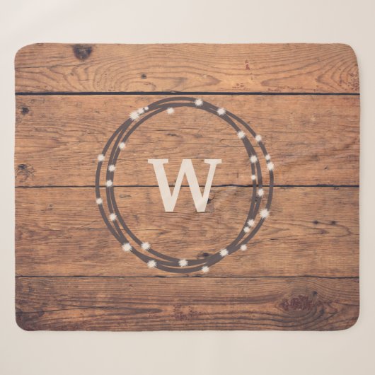 Monogram ontwerp sherpa deken (Voorkant (horizontaal))