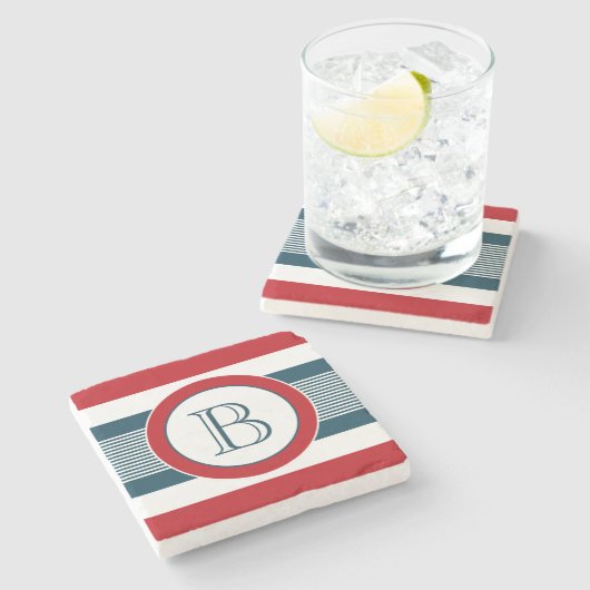 Monogram ontwerp stenen onderzetter (Zijkant)