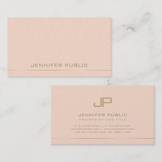 Monogram Ontwerp Trendy Glamoureuze Duidelijke Lux Visitekaartje (Voorkant / Achterkant)