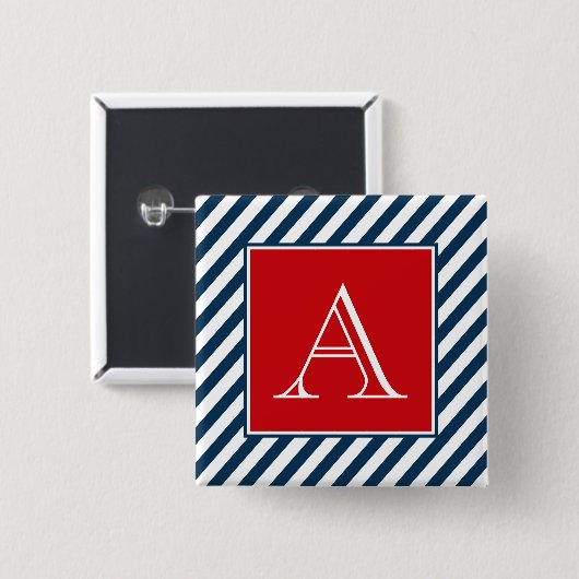 Monogram ontwerp vierkante button 5,1 cm (Voorkant /achterkant)