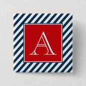 Monogram ontwerp vierkante button 5,1 cm (Voorkant)