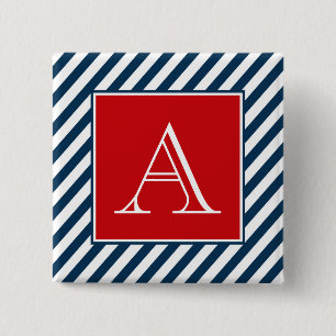 Monogram ontwerp vierkante button 5,1 cm