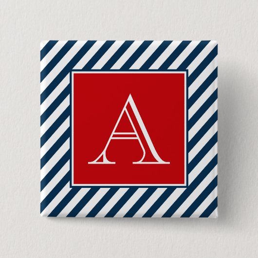 Monogram ontwerp vierkante button 5,1 cm (Voorkant)