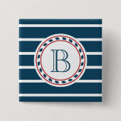 Monogram ontwerp vierkante button 5,1 cm (Voorkant)