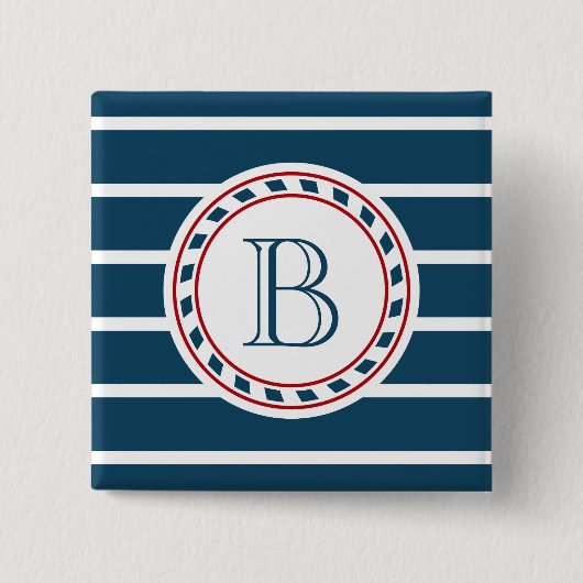Monogram ontwerp vierkante button 5,1 cm (Voorkant)