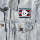 Monogram ontwerp vierkante button 5,1 cm (In situ)