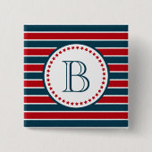 Monogram ontwerp vierkante button 5,1 cm (Voorkant)