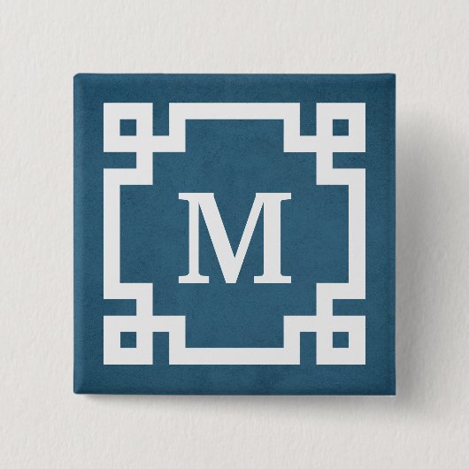 Monogram ontwerp vierkante button 5,1 cm (Voorkant)