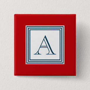Monogram ontwerp vierkante button 5,1 cm