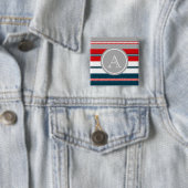 Monogram ontwerp vierkante button 5,1 cm (In situ)