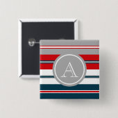 Monogram ontwerp vierkante button 5,1 cm (Voorkant /achterkant)