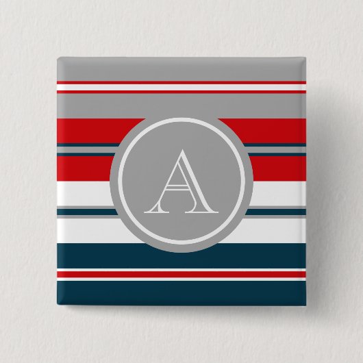 Monogram ontwerp vierkante button 5,1 cm (Voorkant)