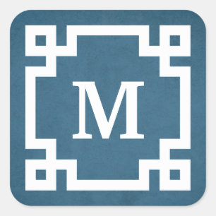 Monogram ontwerp vierkante sticker