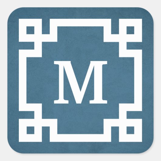 Monogram ontwerp vierkante sticker (Voorkant)