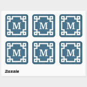Monogram ontwerp vierkante sticker (Vel)