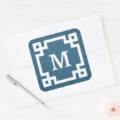 Monogram ontwerp vierkante sticker (Envelop)