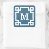 Monogram ontwerp vierkante sticker (Tas)