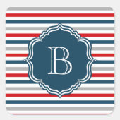 Monogram ontwerp vierkante sticker (Voorkant)