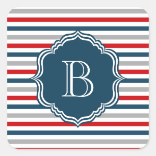 Monogram ontwerp vierkante sticker