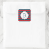 Monogram ontwerp vierkante sticker (Tas)