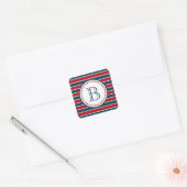 Monogram ontwerp vierkante sticker (Envelop)