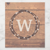 Monogram ontwerp wijn etiket (Enkel label)