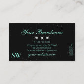 Monogram oogkweek zwarte Blauwgroen mousserende ju Visitekaartje (Achterkant)