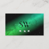 Monogram oogkweek zwarte Blauwgroen mousserende ju Visitekaartje (Voorkant)