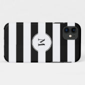 Monogram oogstzwart-wit patroon Case-Mate iPhone case (Achterkant (horizontaal))
