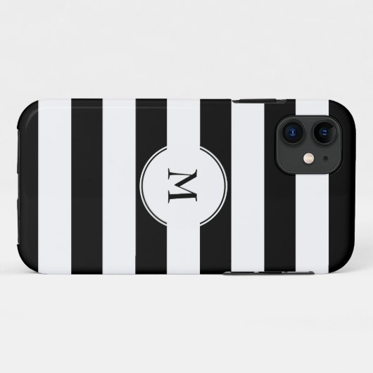 Monogram oogstzwart-wit patroon Case-Mate iPhone case (Achterkant (horizontaal))