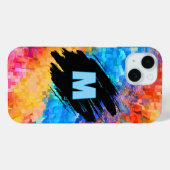 Monogram op abstract regenboog achtergrond Case-Mate iPhone case (Achterkant (horizontaal))