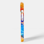 Monogram op abstract regenboog achtergrond Case-Mate iPhone case (Achterkant / Links)